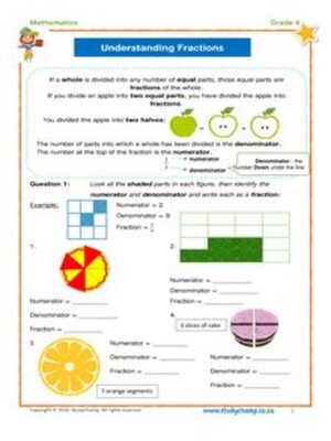cover image of Grade 4 Maths Workbook: Understanding Fractions